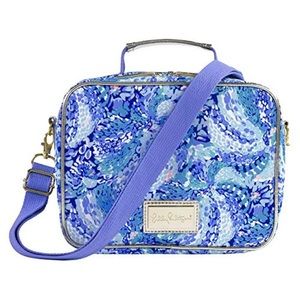 Lilly Pulitzer Blue Thermal Insulated Lunch Box Cooler Bag Wave After Wave
